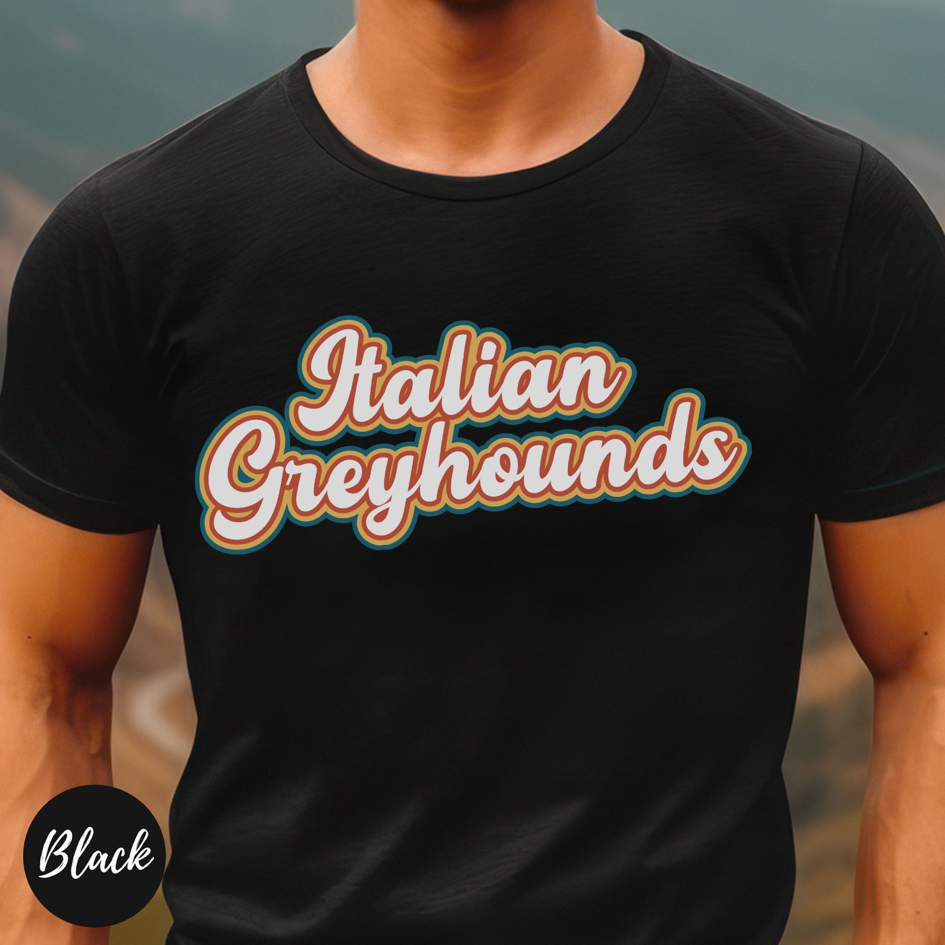 retro Italian greyhound tshirt