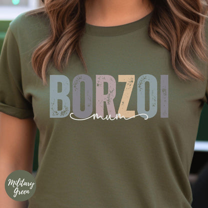 Borzoi Mum Tshirt - Happy Greys