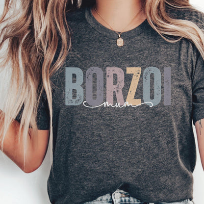 Borzoi Mum Tshirt - Happy Greys