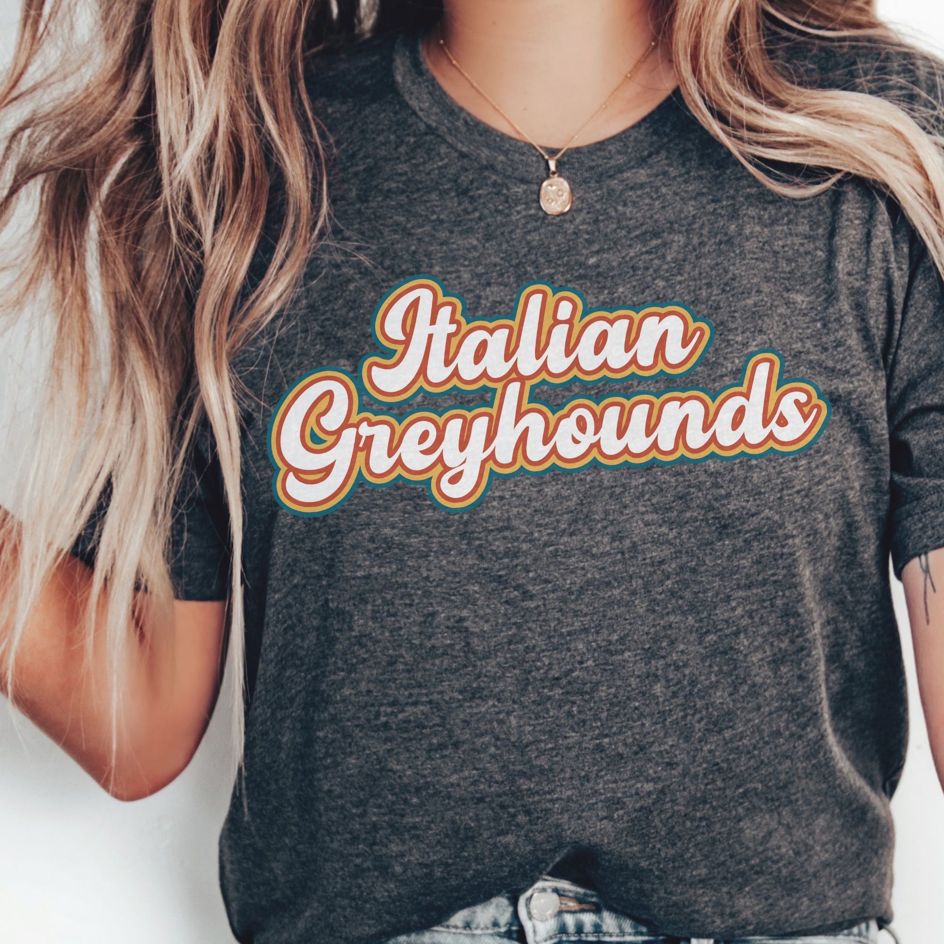 retro Italian greyhound tshirt