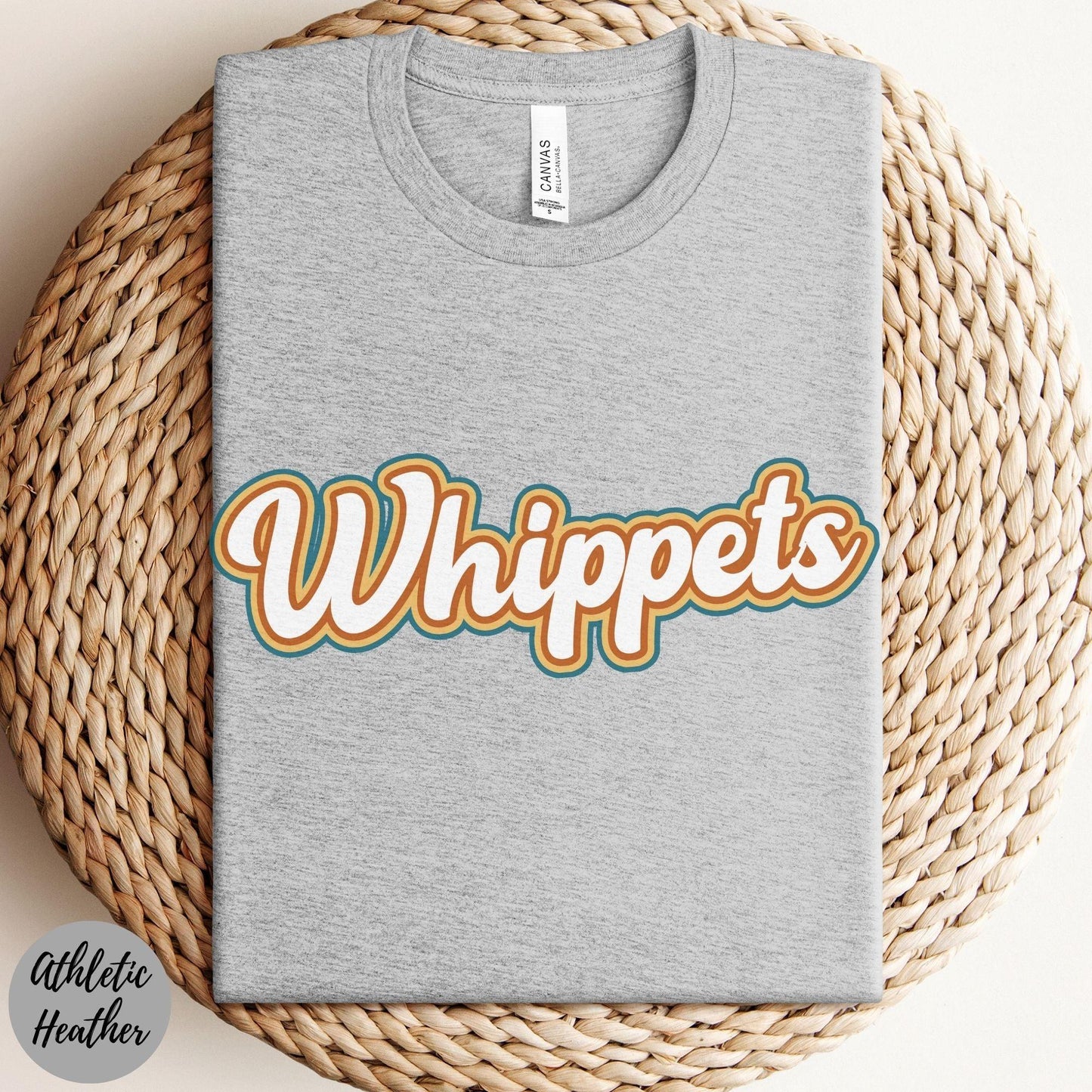 Retro Whippet Tshirt - Happy Greys