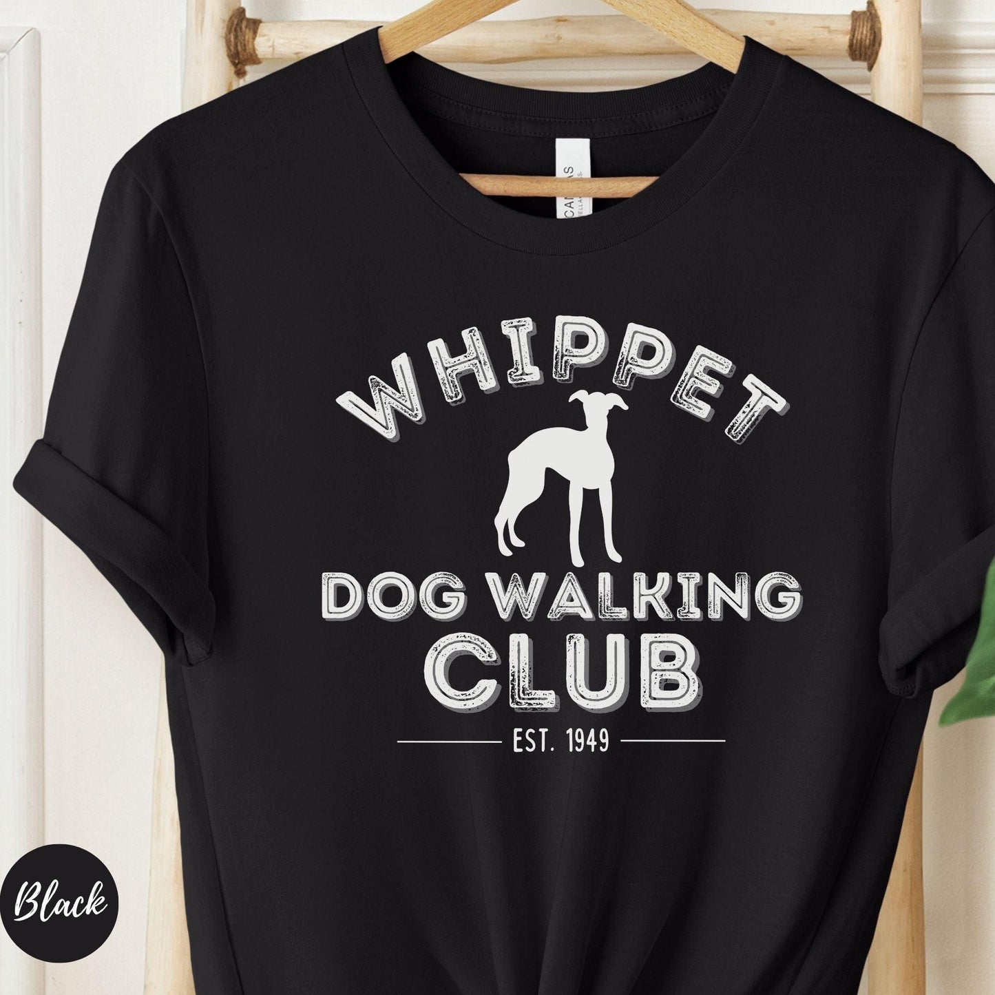 Whippet Dog Walking Tshirt - Happy Greys