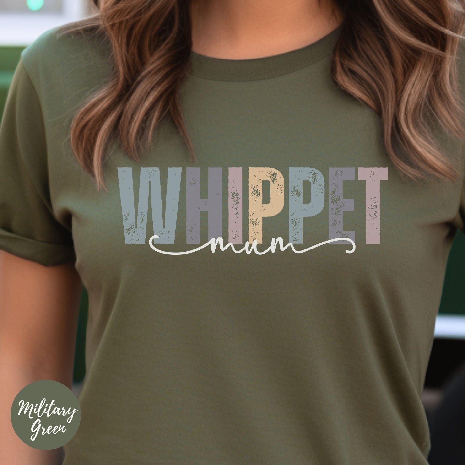 green whippet mum tshirt