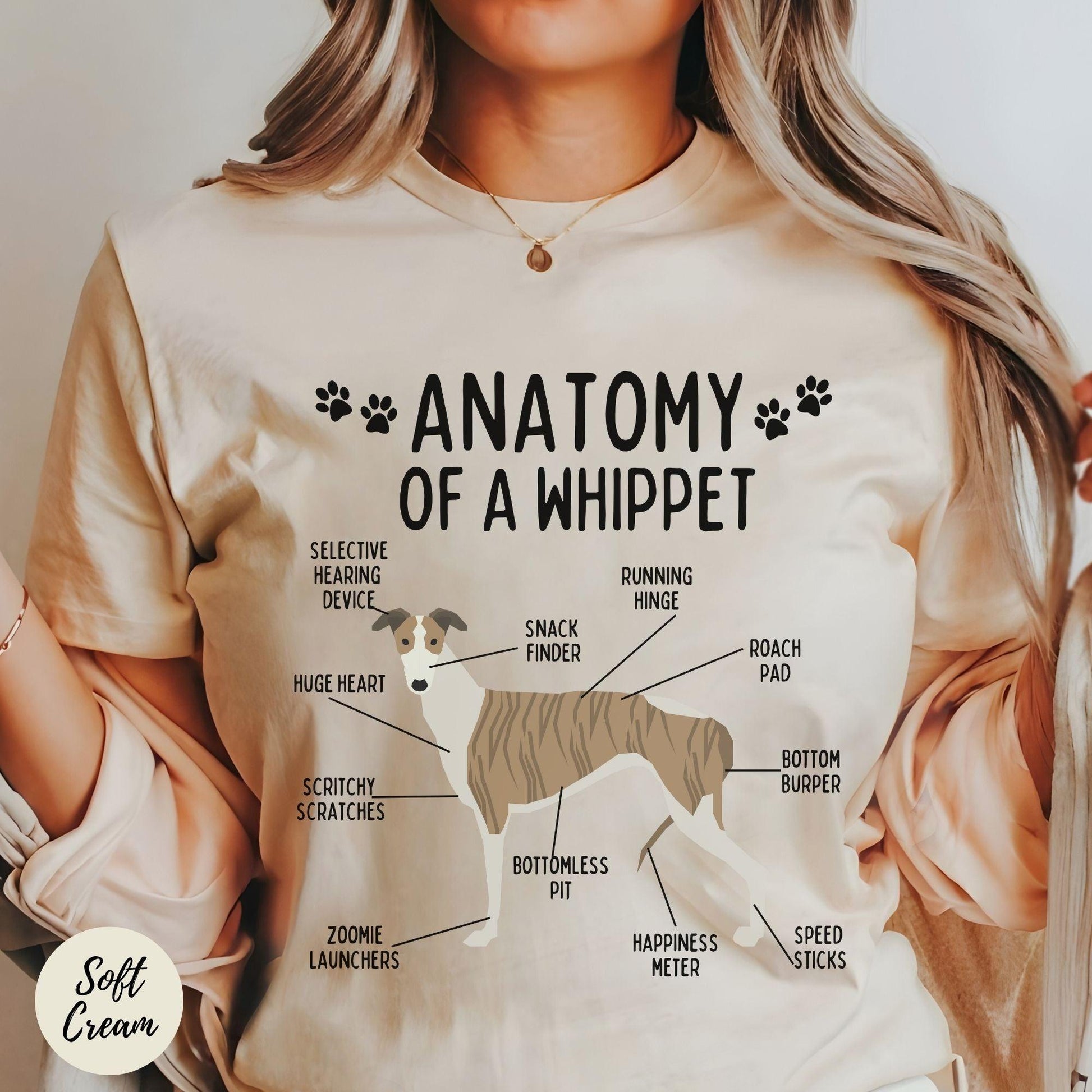 Whippet Anatomy Tshirt - Happy Greys
