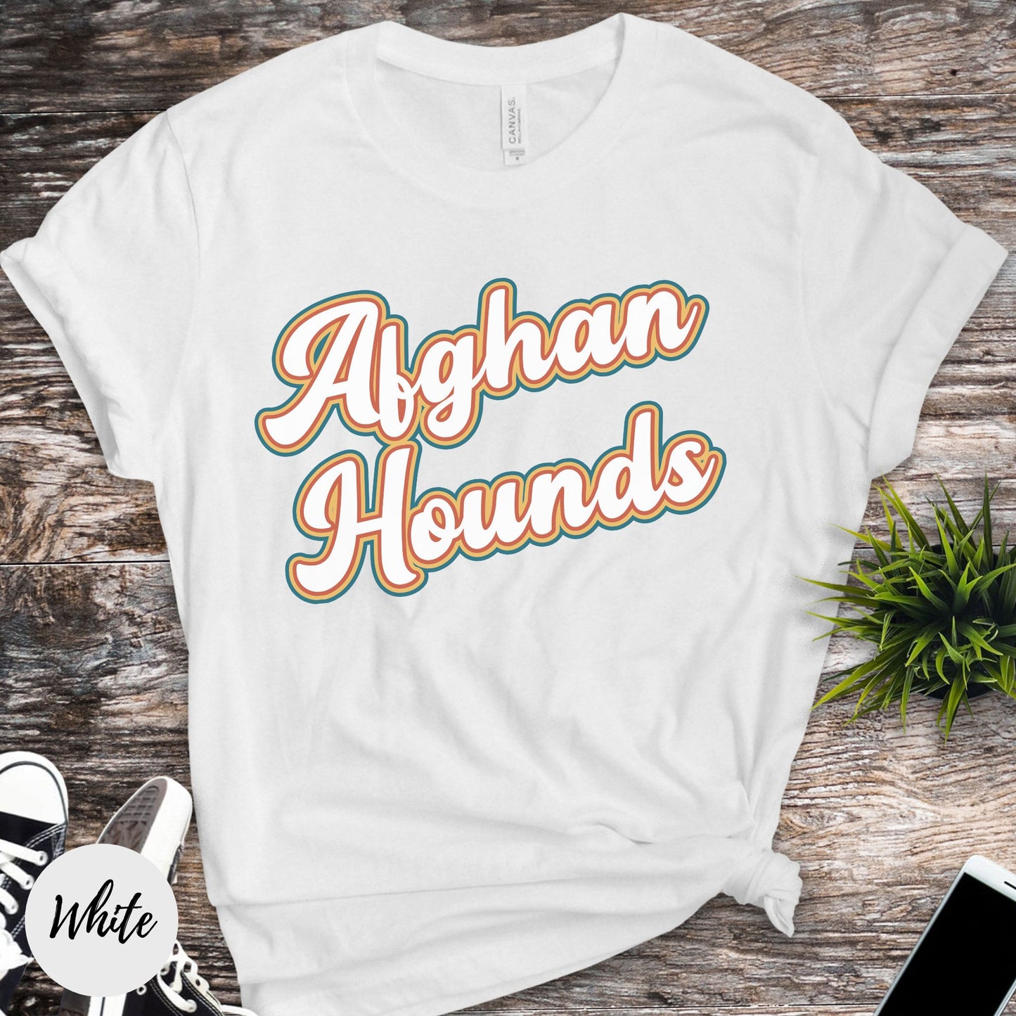 retro afghan hound tshirt