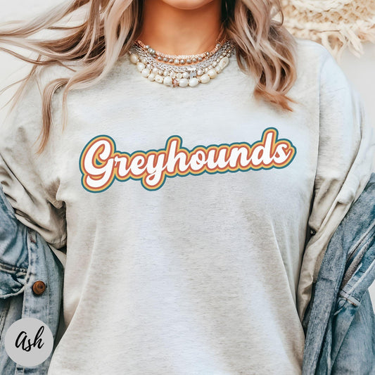 Retro Greyhound Tshirt - Happy Greys