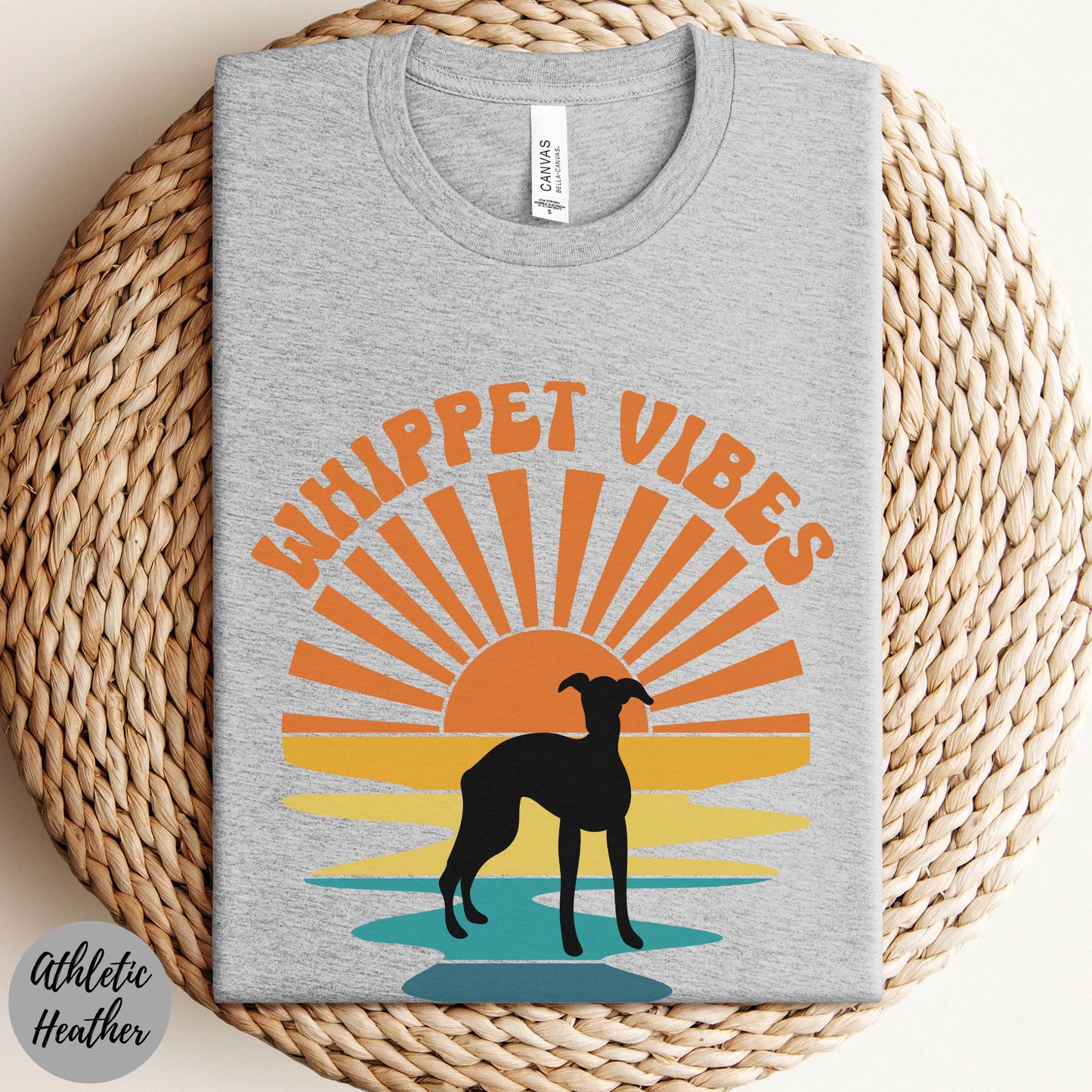 Retro Whippet Sunset Tshirt