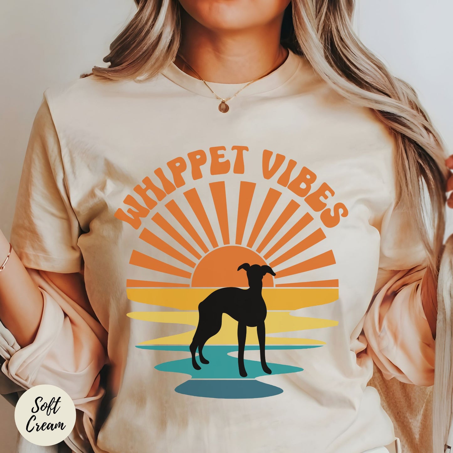 Retro Whippet Sunset Tshirt