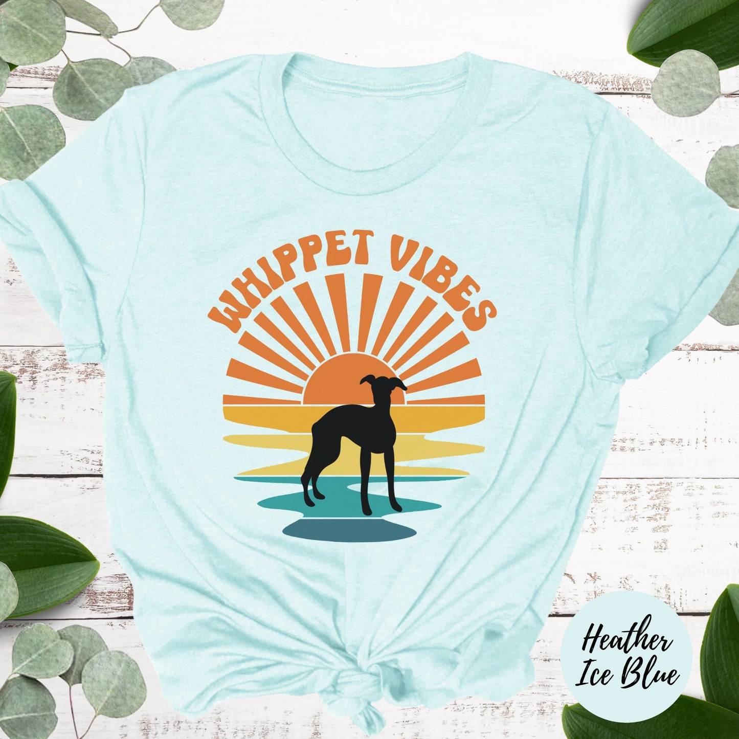 Retro Whippet Sunset Tshirt