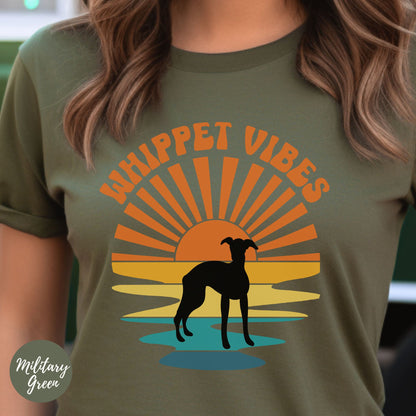 Retro Whippet Sunset Tshirt