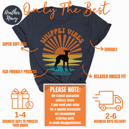 Retro Whippet Sunset Tshirt